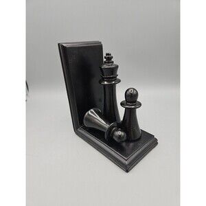 Black Chess Bookend Pieces Home Decor Fine Unique